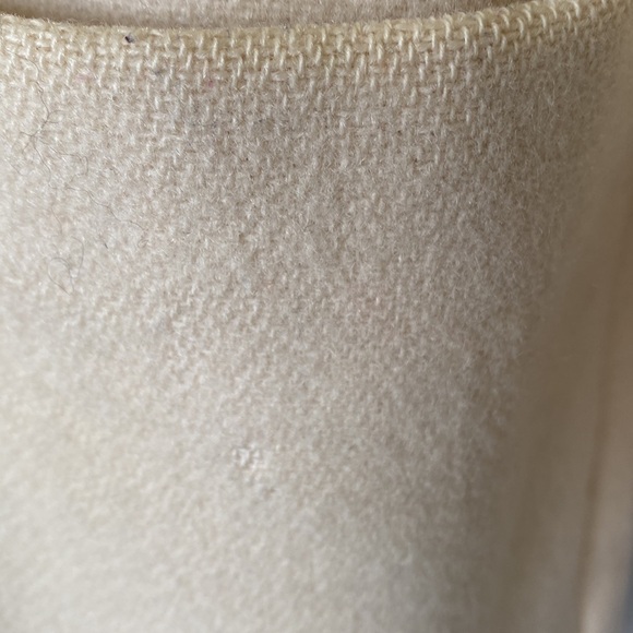 VINTAGE neutral cream slouch wool coat Sz. 12 - Picture 4 of 15